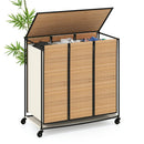 3-Section Laundry Hamper with Lid and Wheels - 21.4 Gal by LJGDeals