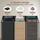 3-Section Laundry Hamper with Lid and Wheels - 21.4 Gal by LJGDeals