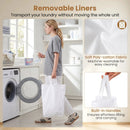 3-Section Laundry Hamper with Lid and Wheels - 21.4 Gal by LJGDeals