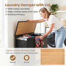 3-Section Laundry Hamper with Lid and Wheels - 21.4 Gal