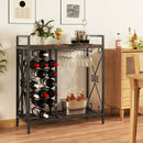 21 Bottle Wine Rack Freestanding Floor Wine Bottle Organizer with Glass Holder by LJGDeals