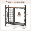 21 Bottle Wine Rack Freestanding Floor Wine Bottle Organizer with Glass Holder by LJGDeals
