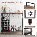 21 Bottle Wine Rack Freestanding Floor Wine Bottle Organizer with Glass Holder by LJGDeals