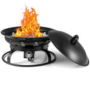 21 Inch Diameter Propane Gas Fire Pit Patio Portable Fire Bowl-Black by DirectDeals