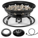 21 Inch Diameter Propane Gas Fire Pit Patio Portable Fire Bowl-Black by DirectDeals