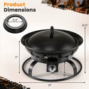 21 Inch Diameter Propane Gas Fire Pit Patio Portable Fire Bowl-Black by DirectDeals