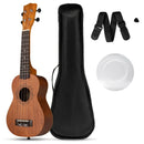 21 Inch Soprano Mahogany Wooden Ukelele Set with Adjustable Strap by LJGDeals