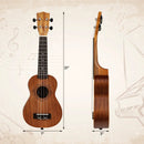21 Inch Soprano Mahogany Wooden Ukelele Set with Adjustable Strap by LJGDeals