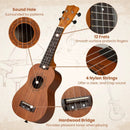 21 Inch Soprano Mahogany Wooden Ukelele Set with Adjustable Strap by LJGDeals
