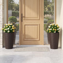 Round Plastic Planters Set of 2, 21 Inch Tall with Drainage