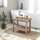 21 Inches Teak Shower Bench with Storage Shelf by LJGDeals