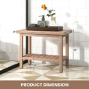 21 Inches Teak Shower Bench with Storage Shelf by LJGDeals