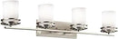 Kichler Hendrik 33.75" Vanity Light in Brushed Nickel, 4-Light Modern Bathroom Vanity with Satin Etched Cased Opal Glass, (33.5" W x 7.75" H), 5079NI by CozyNest Decor