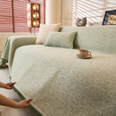 Natural Textured Linen Couch Cover, Breathable & Hypoallergenic Furniture Protector