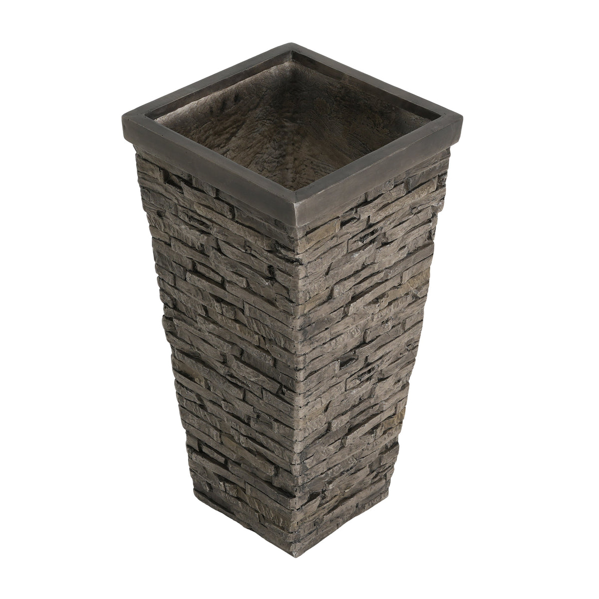 Tall Stone-Effect Square Planter, photo 8 of 10