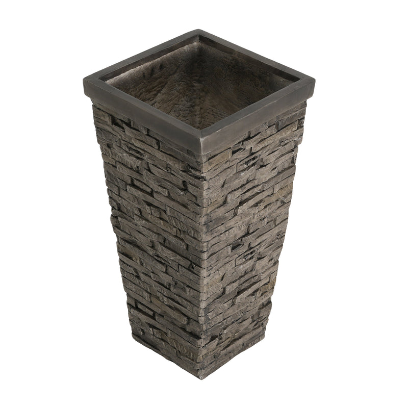 Tall Stone-Effect Square Planter, photo 8 of 10