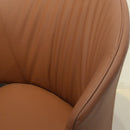 Accent Coffee table Chair with Metal Legs Set of 2, PU Leather Chair for Coffee Room, Living Room, Rest Room (Orange)