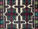 3 X 4.4 Vintage Handmade Tribal Wool Rug Balouchi Rug Afghan Rug Red Beige Green