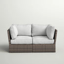 Modern Patio Wicker Loveseat With Cushions by Unique Piece Furniture