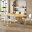 Topmax - 7 Piece Traditional Extendable Dining Table Set With Butterfly Leaf And 6 Upholstered Dining Table Set by HouseOfZazla