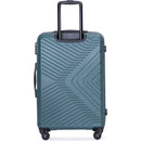 3 Piece Luggage Sets ABS Lightweight Suitcase with Two Hooks, Spinner Wheels, TSA Lock, (20/24/28), DARK GREEN