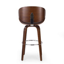 Lumos Mid Century Modern Upholstered Swivel Barstool by HouseOfZazla