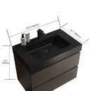 Alice - Bathroom Vanity With Sink, Large Storage Wall Mounted Floating Bathroom Vanity For Modern Bathroom, One-Piece Sink Basin Without Drain And Faucet by HouseOfZazla
