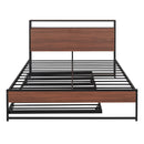 Platform Bed Frame With Trundle, USB Ports And Slat Support, No Box Spring Needed by Unique Piece Furniture
