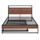 Platform Bed Frame With Trundle, USB Ports And Slat Support, No Box Spring Needed by HouseOfZazla