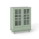 Minimalist Buffet Cabinet With Double Glass Doors And Drawer by HouseOfZazla