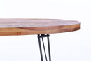 Oval Natural Reclaimed Wood Foldable Cocktail Table For Your Living Room - Natural