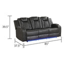 Benz - Power Recliner Set With LED Lighting And USB Charging by HouseOfZazla