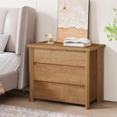 Nightstand With 3 Drawers, Bedside Table, Compact Storage - Brown by HouseOfZazla