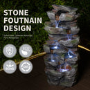 Rock Waterfall Outdoor Fountain with LED Lights by HouseOfZazla