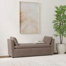 Isiah - Raised Arm Accent Bench - Brown by HouseOfZazla