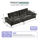 104.7" Modern 4-Seater Cloud Sofa with Wide Flip Armrests