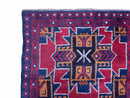 2' 8" X 4' 6" Vintage Handmade Tribal Wool Rug Balouchi Rug Afghan Rug Red Blue