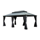 12'x20' Hardtop Gazebo with Resin Roof, Curtains, and Mosquito Netting by HouseOfZazla