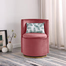 360 degree Swivel Accent Chair with Storage Function, Velvet Curved Chair with Gold Metal Base for Living Room, Nursery, Bedroom