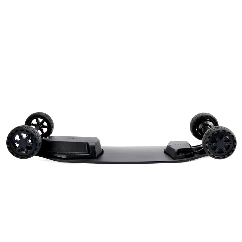 All terrain dual 1000x2 hub motor electric skateboard with 32mph max speed,25miles range,9600mah battery.