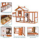 Weatherproof Outdoor Chicken Coop With Nesting Box, Hen House With Removable Bottom For Easy Cleaning, Poultry Cage, Rabbit Hutch, Wood Duck House - Brown / White by HouseOfZazla