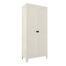 71'' 2 Shapely Door Cabinet With Lock, Metal Storage Cabinet with Doors and Adjustable Shelves, for Kitchen, Bedroom, Living Room(Beige)