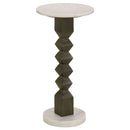 Selena - Round Side Table - White / Gray
