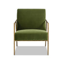 Aerin - Hammered Brass Upholstered Accent Arm Chair