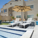 Aluminum Lounge Chair with Wheels & 3-Position Reclining Backrest