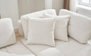 91.73" L-shaped Sofa Sectional Sofa Couch with 2 Stools and 2 Lumbar Pillows for Living Room, Biege