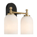Vortex - 2 Lights Vanity In Style For Over Bathroom Mirror Wall Sconce - Black / Gold / White by HouseOfZazla