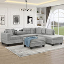 Modern Sectional Sofa With Storage Ottoman, L - Shape Couch With 2 Pillows And Cup Holders by Unique Piece Furniture