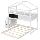 House Style Bunk Bed With Storage Staircase And board by HouseOfZazla