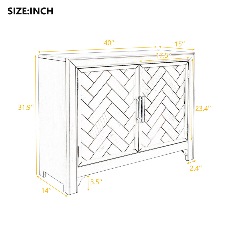 40" Modern Cabinets with Unique Design Doors with 1 Adjustable Shelves,Suitable for Multiple Rooms Such as Living Room and Study Room
